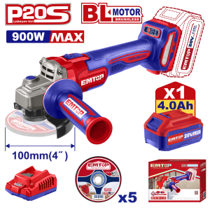 Thân Máy Mài Góc Pin EMTOP ELAG261021-T – Động Cơ Không Chổi Than, 900W Mạnh Mẽ