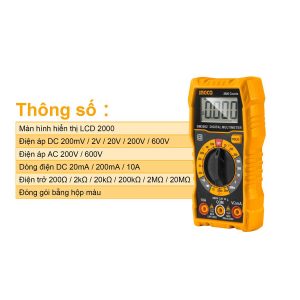 Đồng hồ đo điện vạn năng (40T) Ingco DM2002 - Đồ nghề, dụng cụ cầm tay, máy móc thiết bị INGCO chính hãng, giá tốt - hình ảnh
