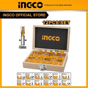 Bộ 12 mũi phay gỗ mũi 8mm INGCO AKRT1211 - Đồ nghề, dụng cụ cầm tay, máy móc thiết bị INGCO chính hãng, giá tốt