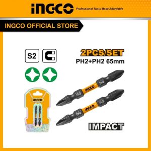 Bộ 2 mũi bắt vít bake hai đầu thép cao cấp có nam châm INGCO SDBIM72PH265 - Đồ nghề, dụng cụ cầm tay, máy móc thiết bị INGCO chính hãng, giá tốt