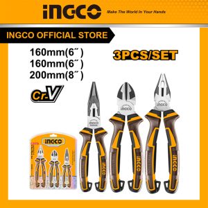 Bộ 3 kềm răng,cắt và nhọn, thép CRV Ingco HKPS28318 - Đồ nghề, dụng cụ cầm tay, máy móc thiết bị INGCO chính hãng, giá tốt