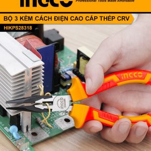 Bộ 3 kèm cách điện cao cấp thép Crv INGCO HIKPS28318