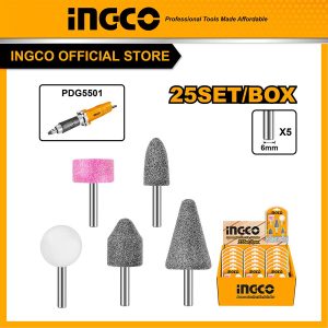 Bộ 5 đầu mài INGCO cho máy mài khuôn cốt 6mm AKB0502