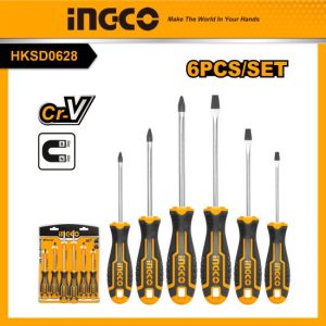 Bộ 6 tua vít thép Crv INGCO HKSD0628 - Đồ nghề, dụng cụ cầm tay, máy móc thiết bị INGCO chính hãng, giá tốt