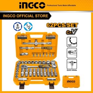 Bộ 62 đầu tuýp 1/2 inch INGCO HKTS12602 - Đồ nghề, dụng cụ cầm tay, máy móc thiết bị INGCO chính hãng, giá tốt