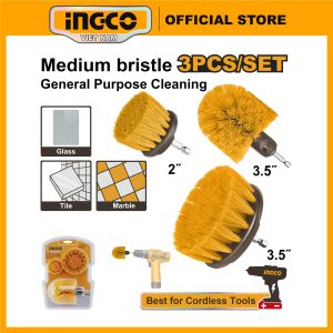 Bộ bàn chải vệ sinh gắn máy khoan INGCO WCBM0301 3 chi tiết - Đồ nghề, dụng cụ cầm tay, máy móc thiết bị INGCO chính hãng, giá tốt