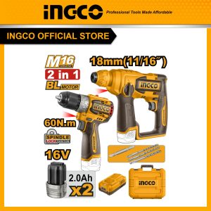 Bộ combo máy khoan và máy khoan bê tông INGCO COSLI241295 pin 16V - Đồ nghề, dụng cụ cầm tay, máy móc thiết bị INGCO chính hãng, giá tốt