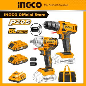Bộ combo máy khoan và máy siết bu lông pin 20V INGCO CKLI2017