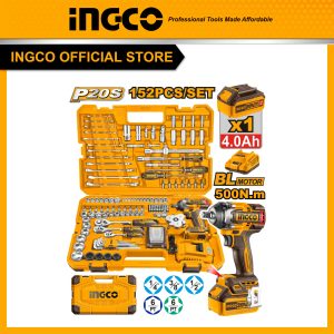Bộ dụng cụ INGCO HKTHP31521152 chi tiết kèm máy siết bu lông pin 20V - Đồ nghề, dụng cụ cầm tay, máy móc thiết bị INGCO chính hãng, giá tốt