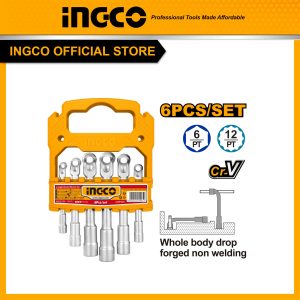 Bộ đầu tuýp chữ L 6 chi tiết 7 đến 14mm thép CRV INGCO LASWT0601 - Đồ nghề, dụng cụ cầm tay, máy móc thiết bị INGCO chính hãng, giá tốt