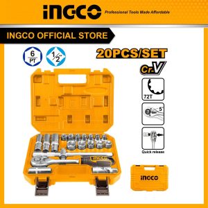 Bộ đầu tuýp và cần siết 20 chiếc 1/2" INGCO HKTS12201 - Đồ nghề, dụng cụ cầm tay, máy móc thiết bị INGCO chính hãng, giá tốt