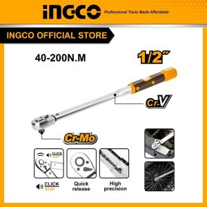 Cần siết 2 chiều 1/2 inch điều chỉnh lực từ 40-200Nm INGCO HPTW200N1 - Đồ nghề, dụng cụ cầm tay, máy móc thiết bị INGCO chính hãng, giá tốt