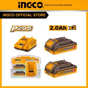 Combo 2 pin 2.0Ah và sạc cho máy pin 20V INGCO FBCPK2212 - Đồ nghề, dụng cụ cầm tay, máy móc thiết bị INGCO chính hãng, giá tốt