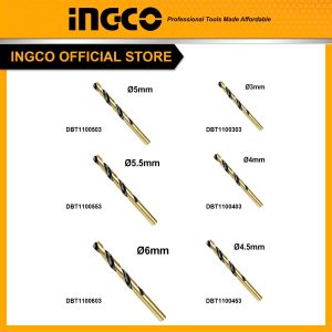 Combo 6 mũi khoan kim loại, gỗ, nhựa cho DIY, gia đình INGCO CBDBT36 size 3mm, 4mm, 4,5mm, 5.0mm, 5.5mm, 6.0mm - Đồ nghề, dụng cụ cầm tay, máy móc...