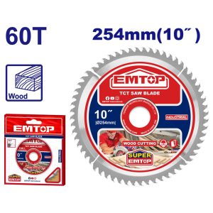 Đĩa cắt gỗ TCT 254mm 60 răng Emtop ETCT125423