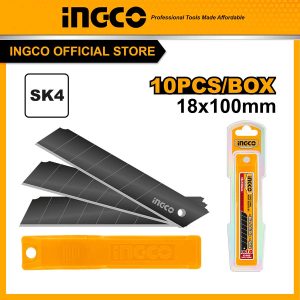 Hộp 10 lưỡi dao rọc giấy cao cấp chất liệu thép SK4 Ingco HKNCB181 - Đồ nghề, dụng cụ cầm tay, máy móc thiết bị INGCO chính hãng, giá tốt