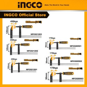 Kẹp gỗ chữ F 80*300mm INGCO HFC020802
