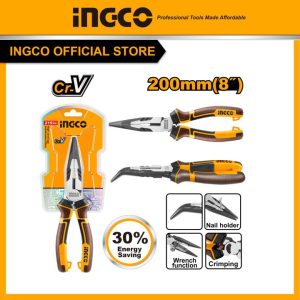 Kìm mũi cong 8 inch cao cấp thép Crv INGCO HHBNP28201