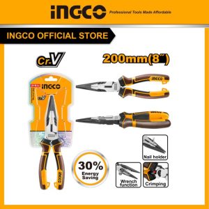 Kìm mũi nhọn 8 inch cao cấp thép Crv INGCO HHLNP28200