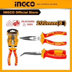 Kìm mũi nhọn mỏ cong cách điện 8 inch INGCO HIBNP28208 - Đồ nghề, dụng cụ cầm tay, máy móc thiết bị INGCO chính hãng, giá tốt