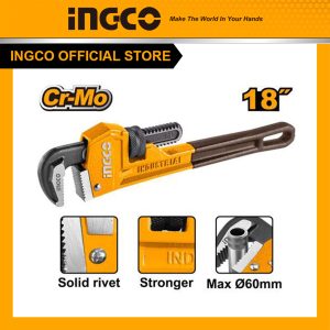 Mỏ lết răng 18 inch INGCO HPW0818 thép CrMo dài 45cm khẩu mở 60mm - Đồ nghề, dụng cụ cầm tay, máy móc thiết bị INGCO chính hãng, giá tốt