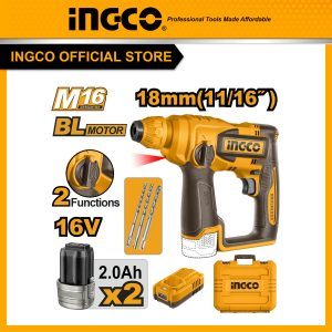 Máy khoan bê tông pin 16V INGCO CRHLI16168 không chổi than 1.8J SDS Plus - Đồ nghề, dụng cụ cầm tay, máy móc thiết bị INGCO chính hãng, giá tốt