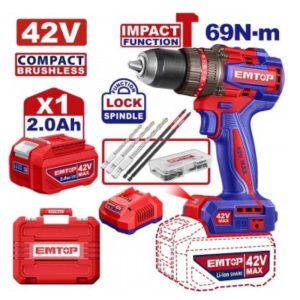 Máy khoan dùng pim EMTOP ECIDL426981 ( Kèm 1 pin 2Ah & 1 sạc )