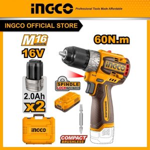 Máy khoan pin 16V INGCO CDLI16682 60Nm motor không chổi than - Đồ nghề, dụng cụ cầm tay, máy móc thiết bị INGCO chính hãng, giá tốt