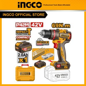 Máy khoan pin 42V Max INGCO CIDLI426981 3 chức năng motor không chổi than - Đồ nghề, dụng cụ cầm tay, máy móc thiết bị INGCO chính hãng, giá tốt
