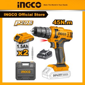 Máy khoan vặn vít dùng pin 20V ingco CDLI20028 me khoan 0,8-10mm lực siết 45NM - Đồ nghề, dụng cụ cầm tay, máy móc thiết bị INGCO chính hãng, giá tốt