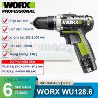 Máy khoan vặn vít dùng pin Li-ion 12V Worx WU128.6