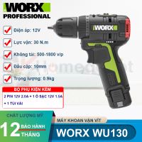 Máy khoan vặn xít dùng pin Li-ion 12V Worx WU130