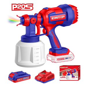 Máy phun sơn dùng pin EMTOP ELSG20042 ( Kèm 1 pin 2Ah & 1 sạc )