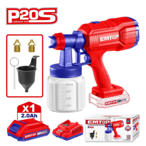 Máy phun sơn dùng pin EMTOP ELSG20256 ( Kèm 1 pin 2Ah & 1 sạc )