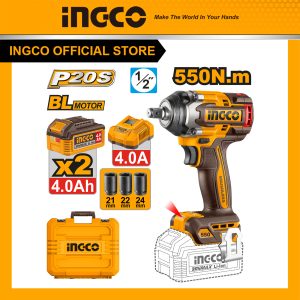 Máy siết bulong pin INGCO CIWLI2055 (20V, không chổi than, 550Nm, kèm 2 Pin 4Ah, sạc) - Đồ nghề, dụng cụ cầm tay, máy móc thiết bị INGCO chính...