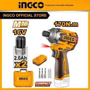 Máy siết vít pin 16V INGCO CIRLI16178 170Nm motor không chổi than - Đồ nghề, dụng cụ cầm tay, máy móc thiết bị INGCO chính hãng, giá tốt