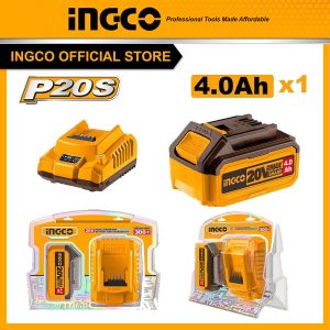 Pin 20v 4.0Ah và sạc INGCO FBCPK1214 - Đồ nghề, dụng cụ cầm tay, máy móc thiết bị INGCO chính hãng, giá tốt