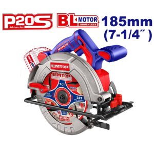 Thân máy cưa gỗ 185mm dùng pin EMTOP ELCS1851