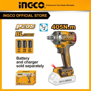 Thân máy siết bu lông pin 20V INGCO CIWLI20451 không chổi than 405Nm body chưa kèm pin sạc - Đồ nghề, dụng cụ cầm tay, máy móc thiết bị INGCO chính...