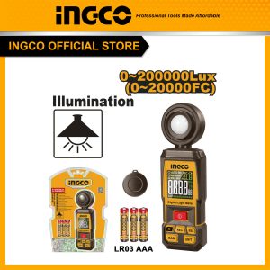 Thiết bị đo cường độ sáng Lux, phạm vi đo từ 0 - 200000Lux INGCO HETLU031 - Đồ nghề, dụng cụ cầm tay, máy móc thiết bị INGCO chính hãng, giá...